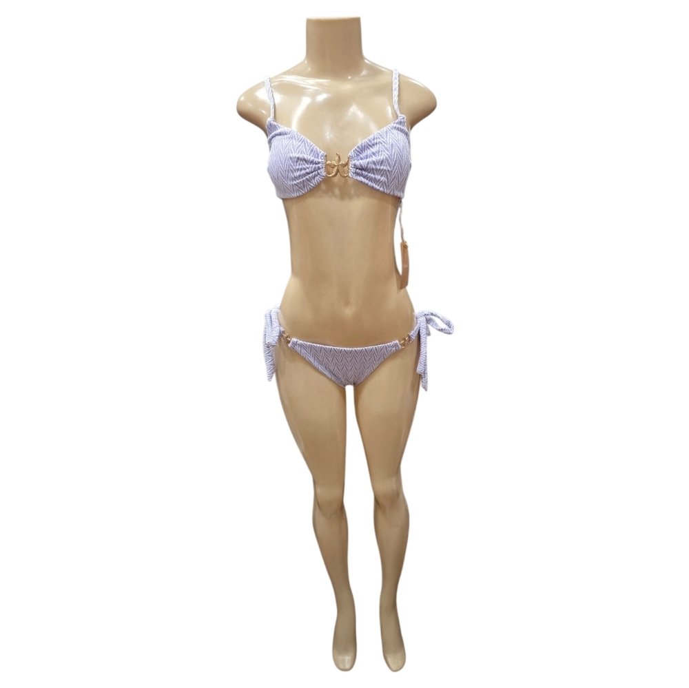 Samiol‎ Small Purple White Starfish Cut Out Bikini Swimwear Set